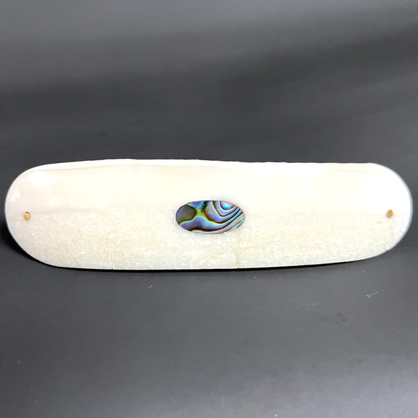 Fossilized Ivory Barrette with Abalone