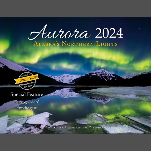 Alaska's Northern Lights 12 stunning aurora images by Alaska’s best night sky photographers!  Stories from the photographers on how they got the shot! Bonus feature: Pros share their favorite aurora gear. 13 x 10 inches (13 x 20 inches open) Made in Alaska, printed in Canada