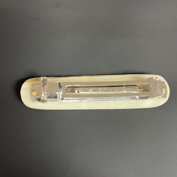 Fossilized Ivory Barrette with Abalone