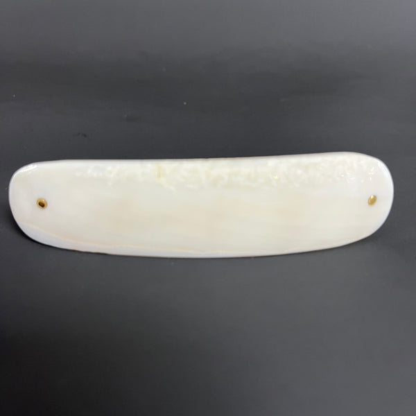 Fossilized Ivory Barrette with Abalone