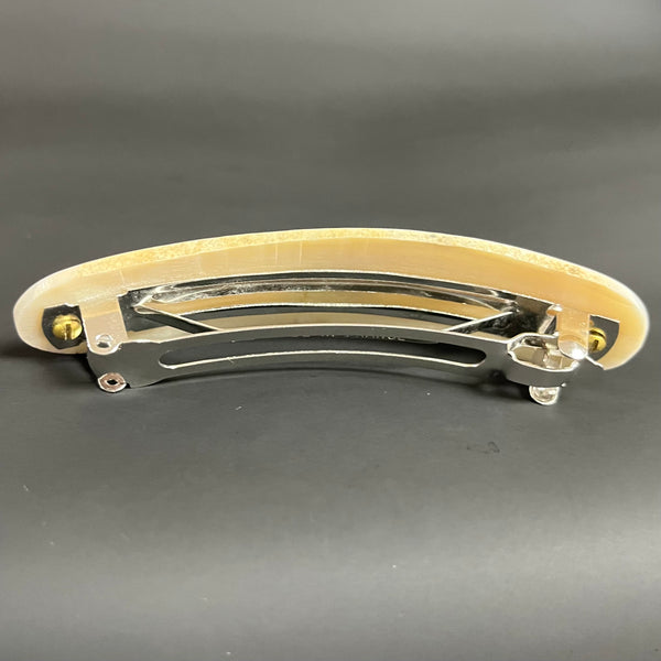 Fossilized Ivory Barrette with Abalone