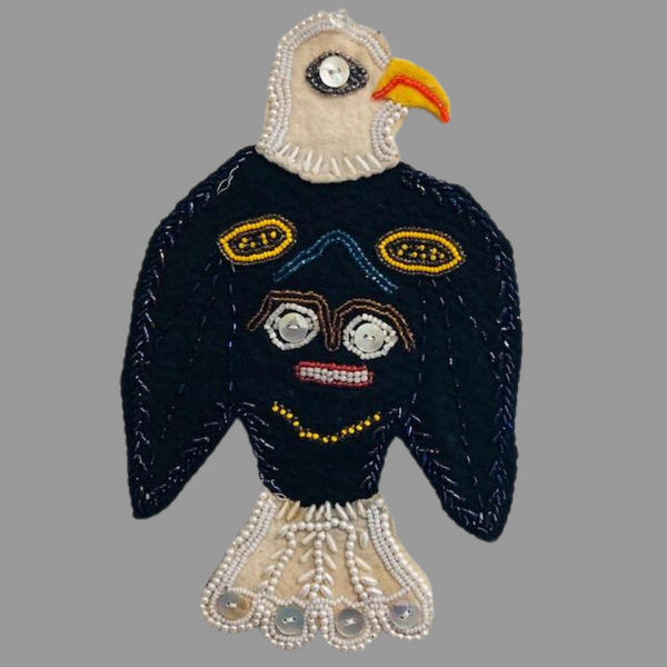 ALASKA TLINGIT BEADED BALD EAGLE  REGALIA APPLIQUE
