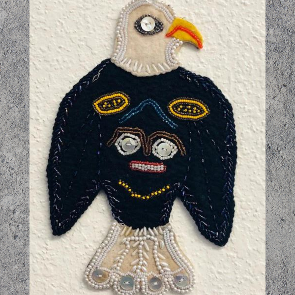 ALASKA TLINGIT BEADED BALD EAGLE  REGALIA APPLIQUE