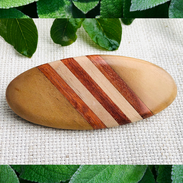 WOOD HAIR BARRETTE