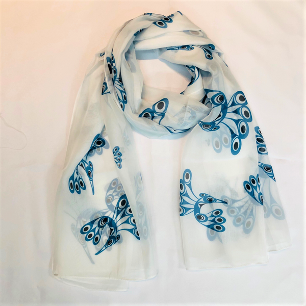 Chiffon Scarf - Dancing Hummingbird