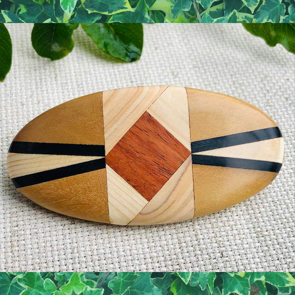 WOOD HAIR BARRETTE