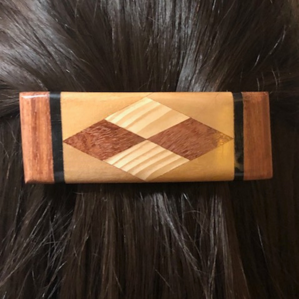 WOOD HAIR BARRETTE