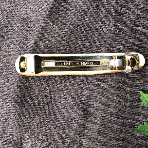 Fossilized Ivory Barrette with Abalone