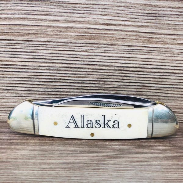 SCRIMSHAW CANOE FOLDING KNIFE - LARGE