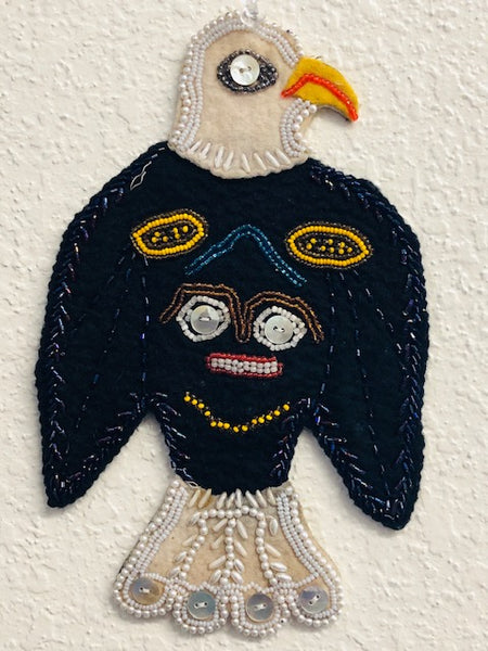 ALASKA TLINGIT BEADED BALD EAGLE  REGALIA APPLIQUE