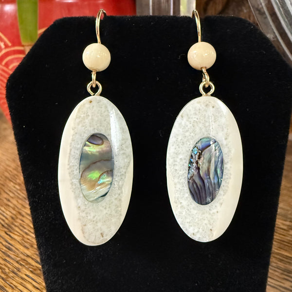 Fossilized Walrus Ivory Earrings