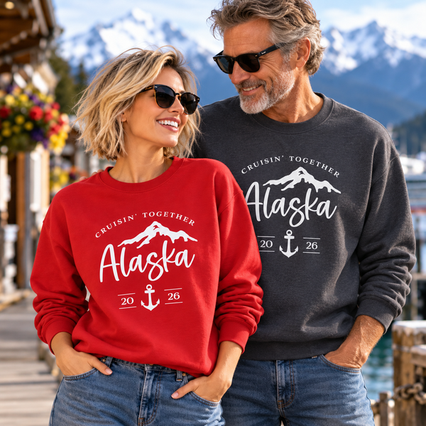 Alaska Cruisin' Crewneck Sweatshirt — Anchor & Mountain Travel Pullover