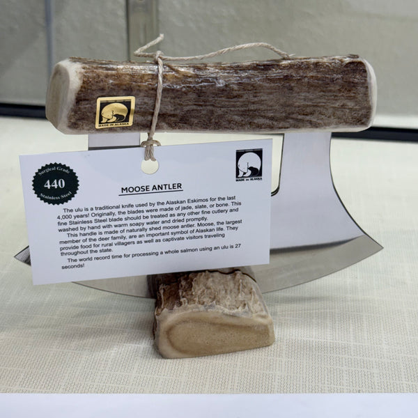 Handmade Alaska Ulu Knife – Diamond Willow, Moose Antler or Elk Antler | Made in Juneau