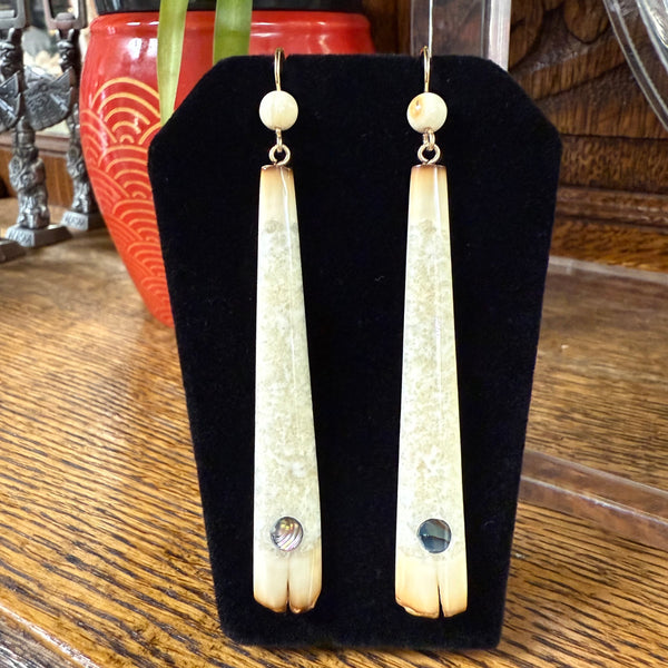 Fossil Walrus Ivory Earrings