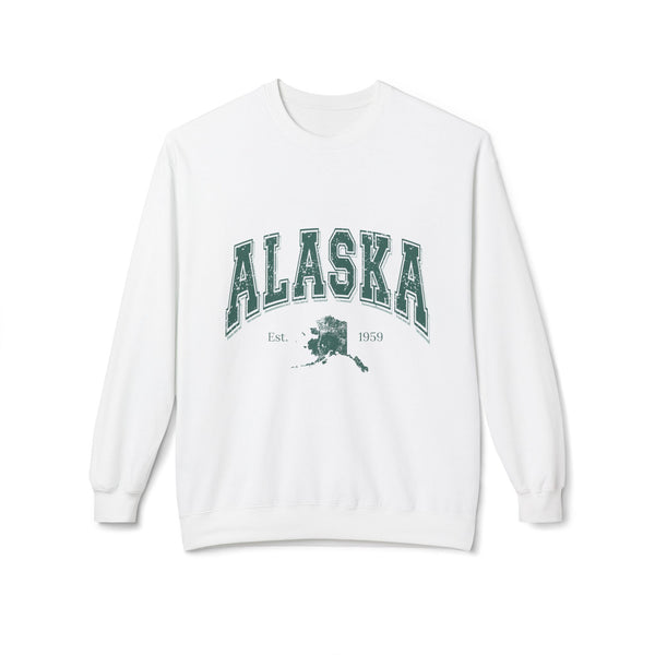 Alaska Vintage Crewneck Sweatshirt — State Map & Established 1959