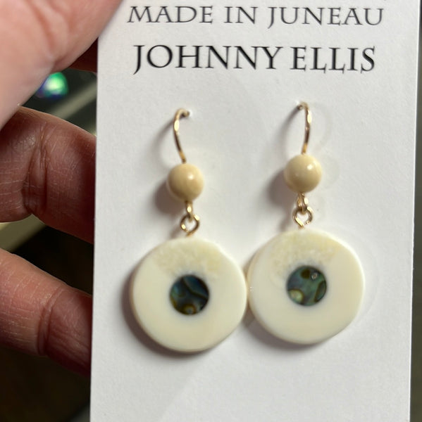 Fossil Ivory Round Disc Earrings