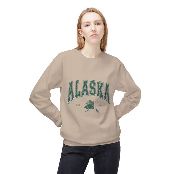 Alaska Vintage Crewneck Sweatshirt — State Map & Established 1959