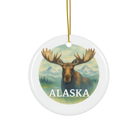 Alaska-Themed Decorative Ceramic Ornaments, Holiday Decor, Gifts, Christmas Tree Ornaments, Unique Souvenirs