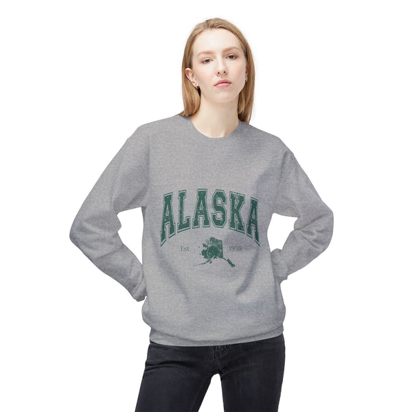 Alaska Vintage Crewneck Sweatshirt — State Map & Established 1959