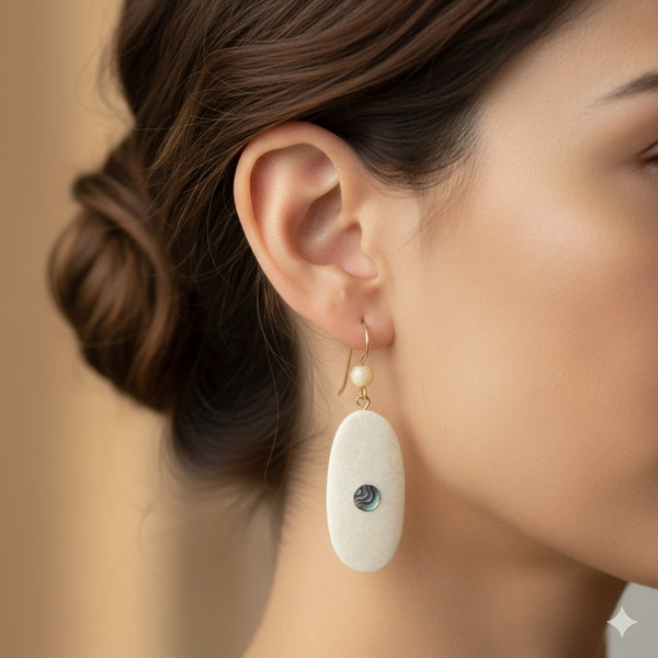 Fossil Walrus Ivory Earrings