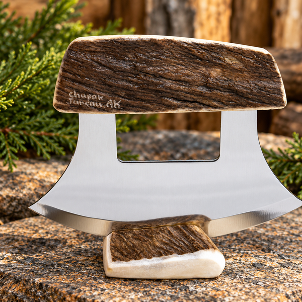 Handmade Alaska Ulu Knife – Diamond Willow, Moose Antler or Elk Antler | Made in Juneau