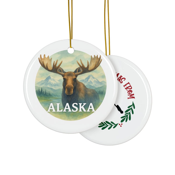 Alaska-Themed Decorative Ceramic Ornaments, Holiday Decor, Gifts, Christmas Tree Ornaments, Unique Souvenirs