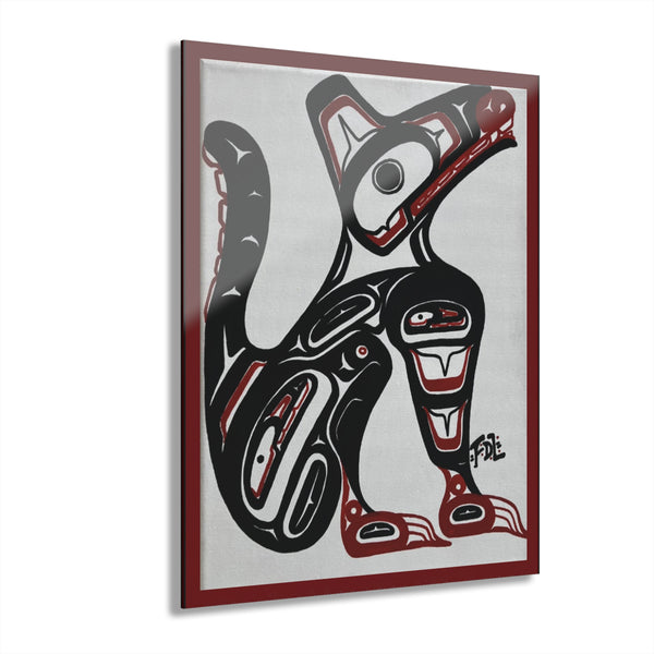 Acrylic Wall Art, Native Wolf Design Print Decor, Unique Home Decor, Gift for Wolf Lovers, Office Wall Art, Contemporary Animal Artwork