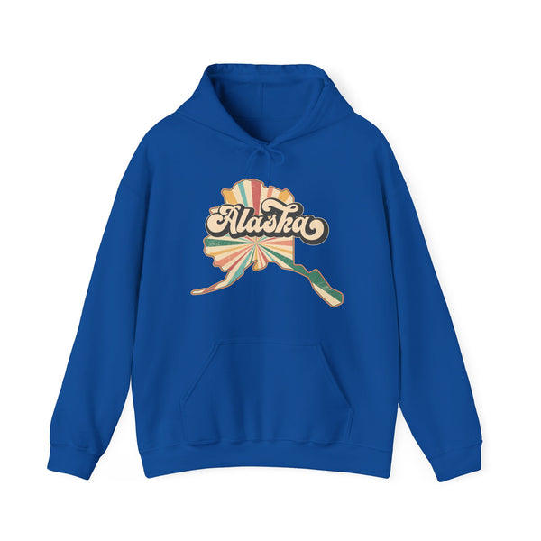 Alaska State Retro Vintage Map Heavy Blend Hoodie