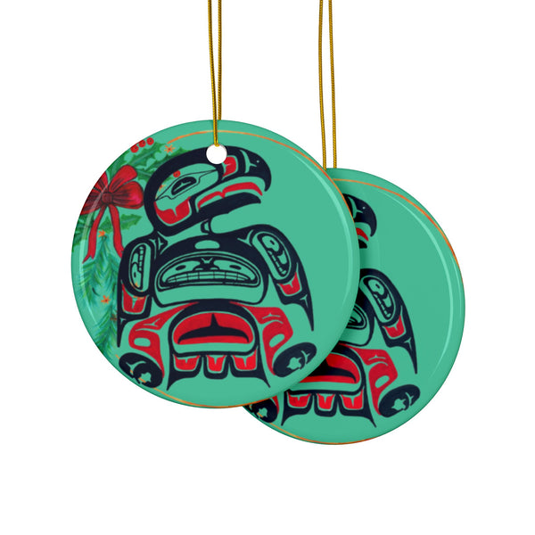 Ornament Set - Native Alaskan Eagle Design - Ceramic