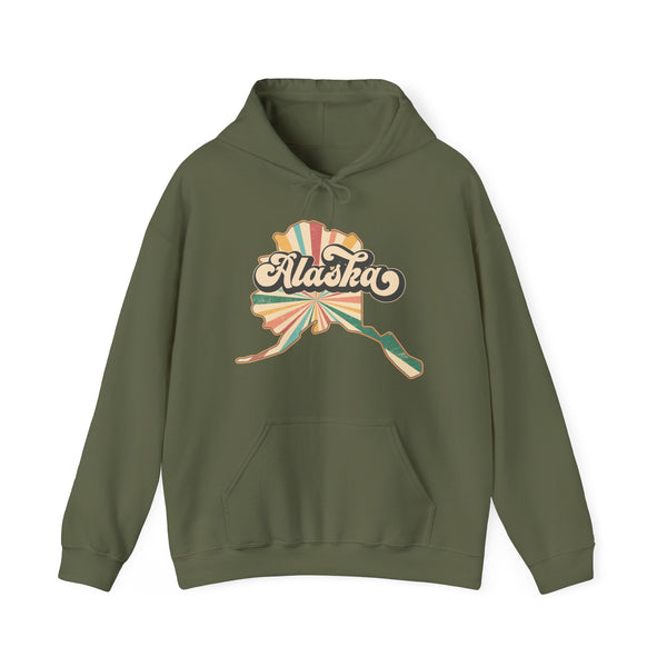 Alaska State Retro Vintage Map Heavy Blend Hoodie