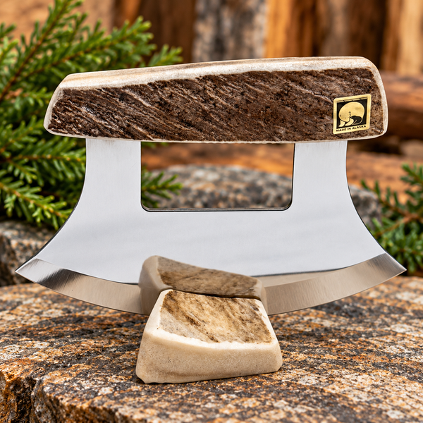 Handmade Alaska Ulu Knife – Diamond Willow, Moose Antler or Elk Antler | Made in Juneau