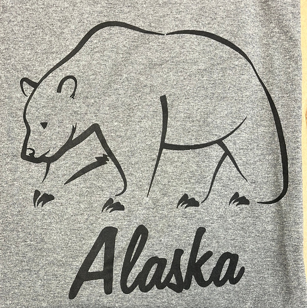 Adult T-shirts, ATS outline, bear graphic Heather gray