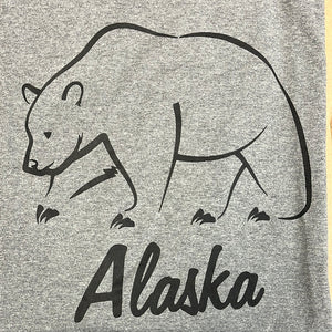 Adult T-shirts, ATS outline, bear graphic Heather gray