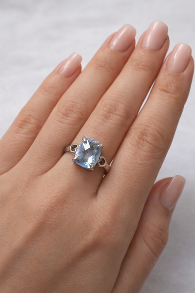 Blue Topaz Sterling Silver Ring