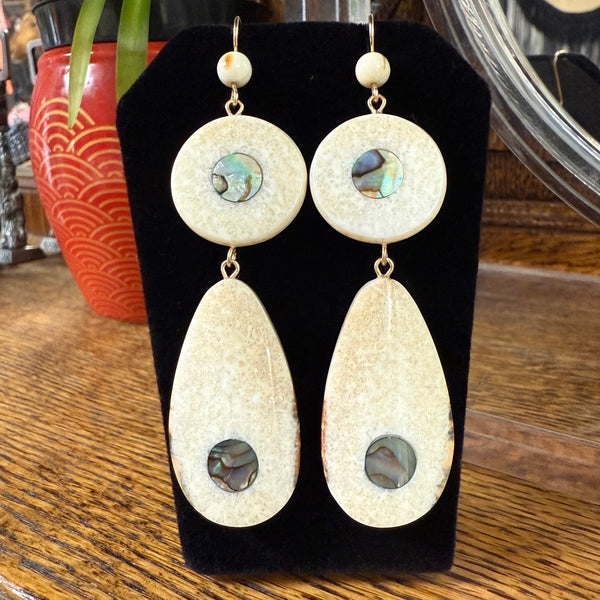 Fossil Walrus Ivory Earrings