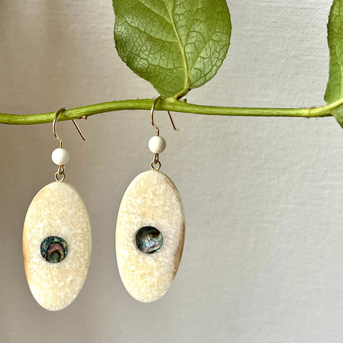 Fossil Walrus Ivory Earrings