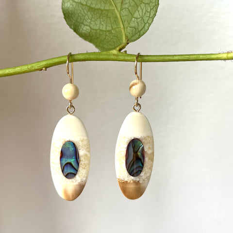 Fossilized Walrus Ivory Earrings