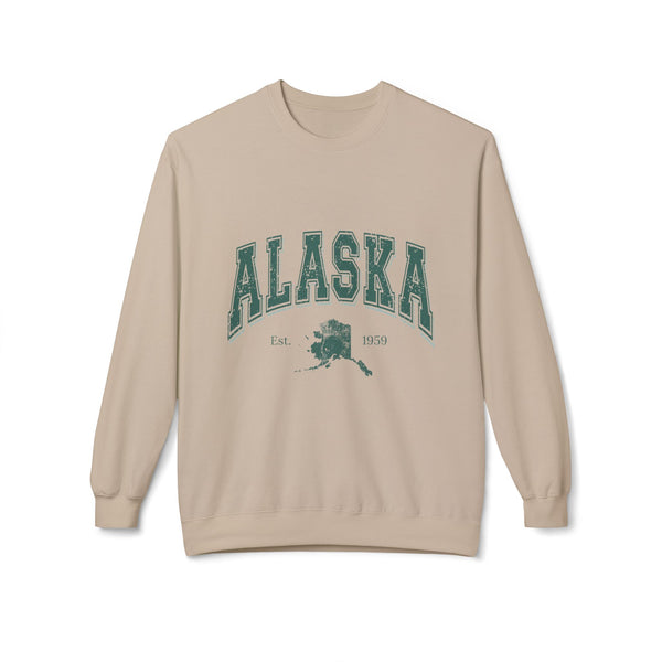 Alaska Vintage Crewneck Sweatshirt — State Map & Established 1959