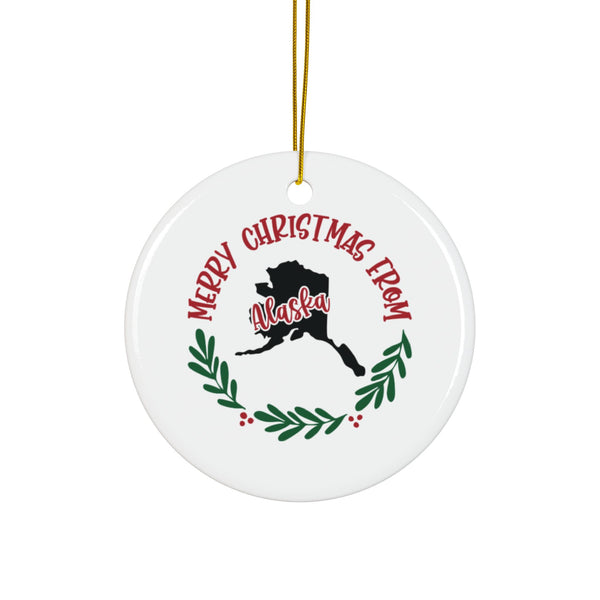 Alaska-Themed Decorative Ceramic Ornaments, Holiday Decor, Gifts, Christmas Tree Ornaments, Unique Souvenirs