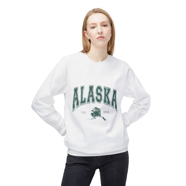 Alaska Vintage Crewneck Sweatshirt — State Map & Established 1959