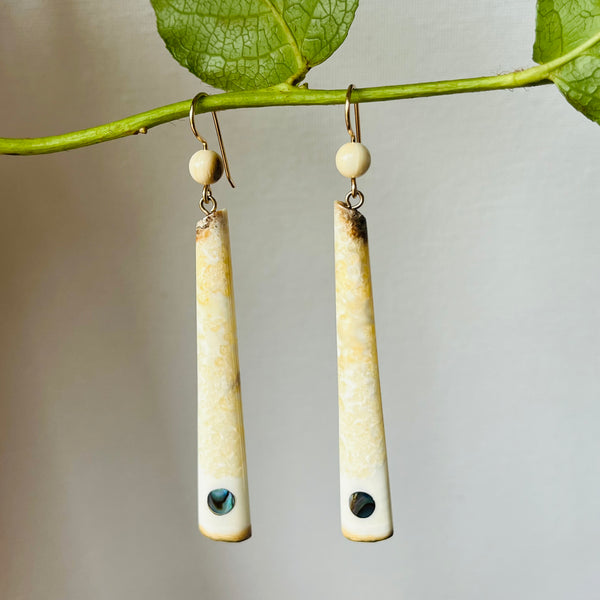 Fossil Walrus Ivory Earrings