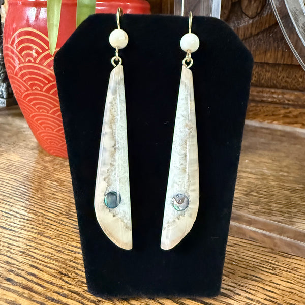 Fossil Walrus Ivory Earrings
