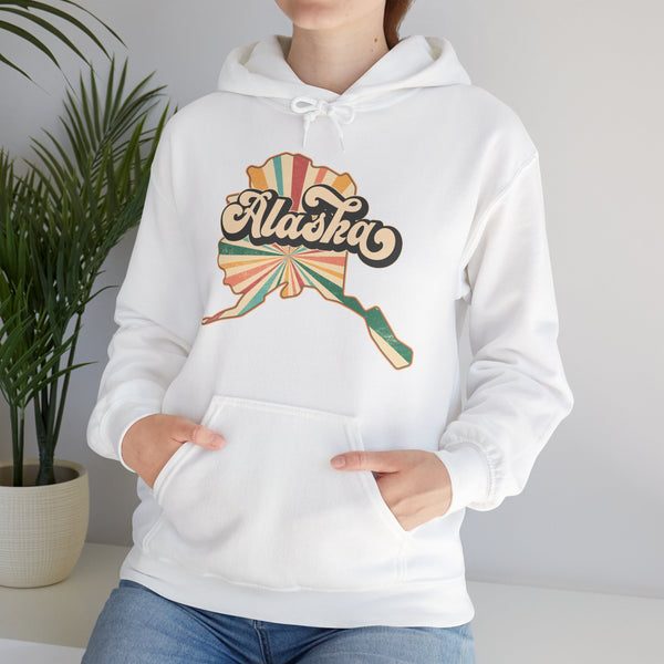 Alaska State Retro Vintage Map Heavy Blend Hoodie