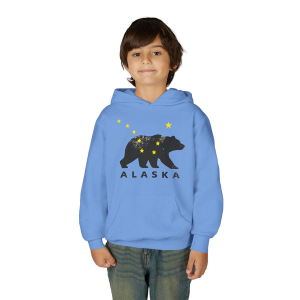 Alaska Bear Youth Hoodie, Cozy Sweatshirt for Kids, Perfect for Outdoor Adventures, Gifts for Travelers, Winter Apparel