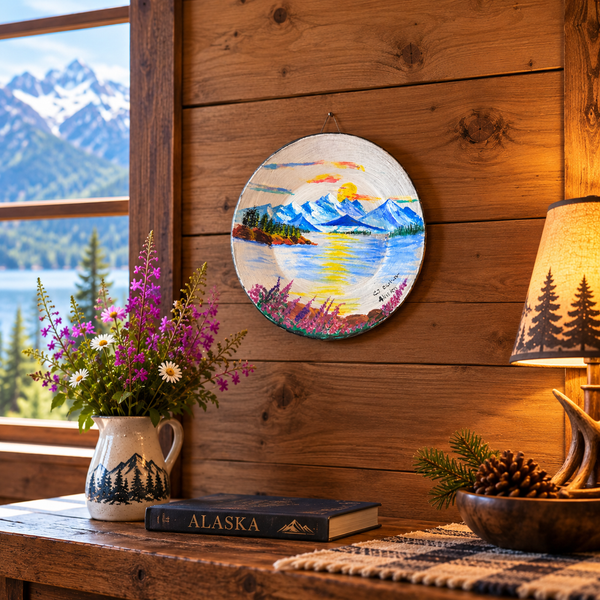 Painted gold pans by CJ Carlson - Large