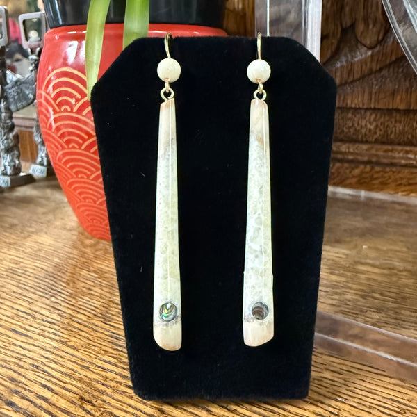 Fossil Walrus Ivory Earrings
