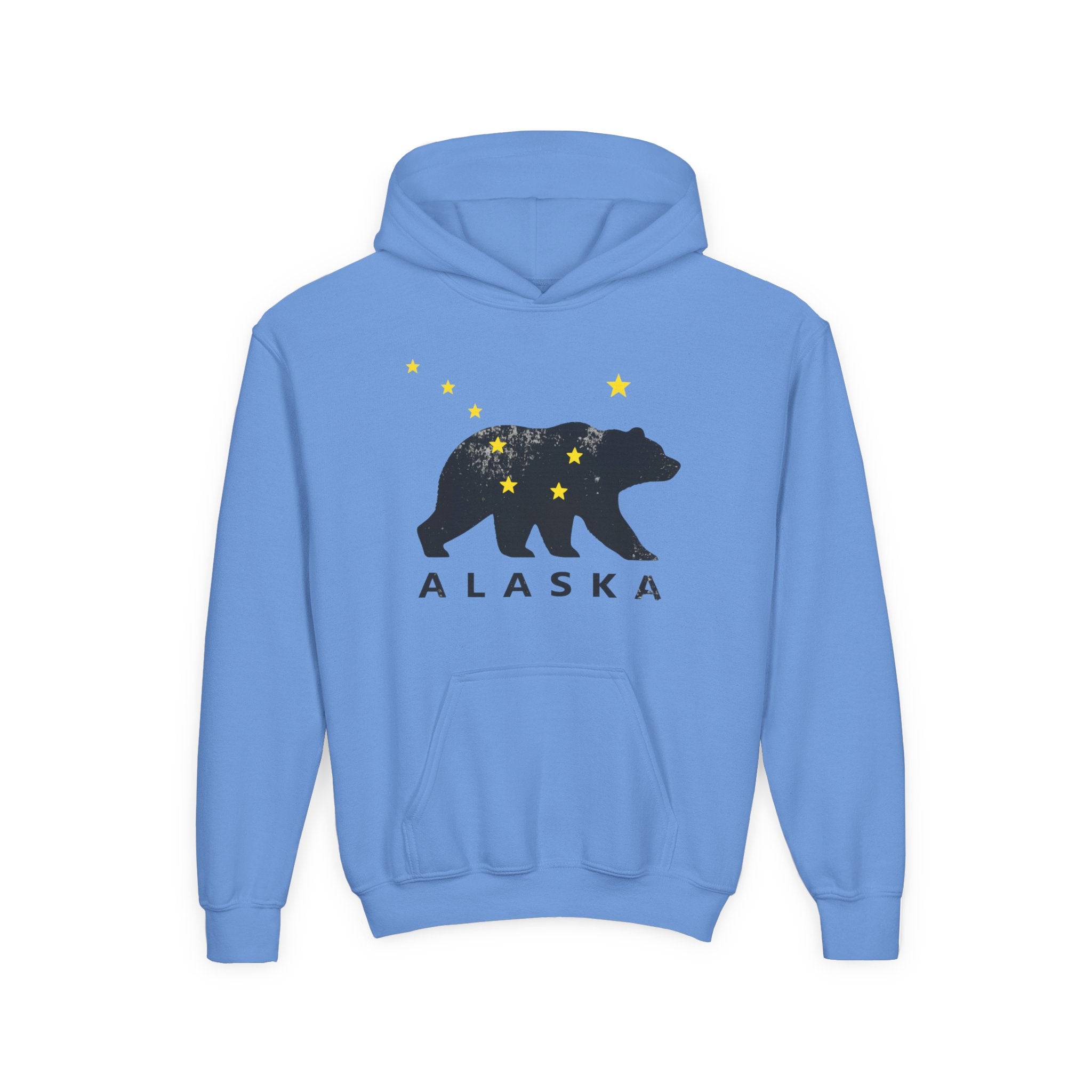 Alaska Bear Youth Hoodie, Cozy Sweatshirt for Kids, Perfect for Outdoor Adventures, Gifts for Travelers, Winter Apparel