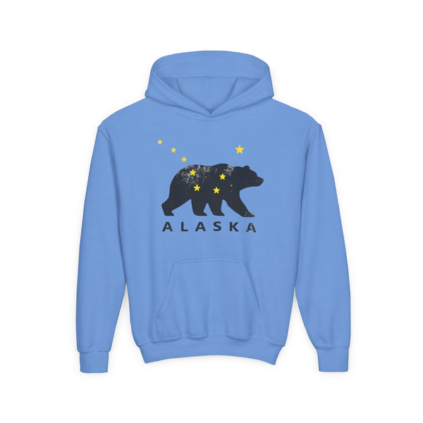 Alaska Bear Youth Hoodie, Cozy Sweatshirt for Kids, Perfect for Outdoor Adventures, Gifts for Travelers, Winter Apparel