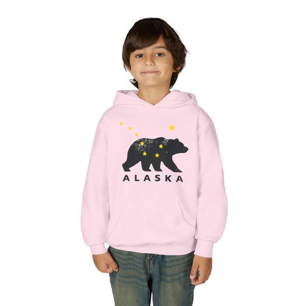Alaska Bear Youth Hoodie, Cozy Sweatshirt for Kids, Perfect for Outdoor Adventures, Gifts for Travelers, Winter Apparel