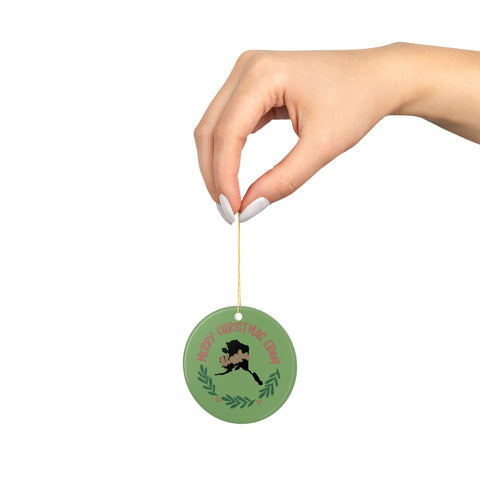 Holiday Ceramic Ornament, Merry Christmas from Alaska ornament